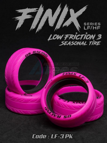DS Racing Miscellaneous All Drift Tire Pink Finix Series LF-3 (4pcs)