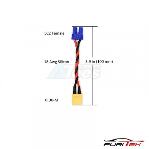 Furitek Miscellaneous All High Quality XT30 Male to EC2 Female Conversion Cable