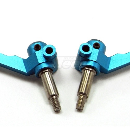 GPM Racing Team Associated RC10B4 Aluminum Front Knuckle Arm + Titanium Wheel Shaft 1 Pair Blue