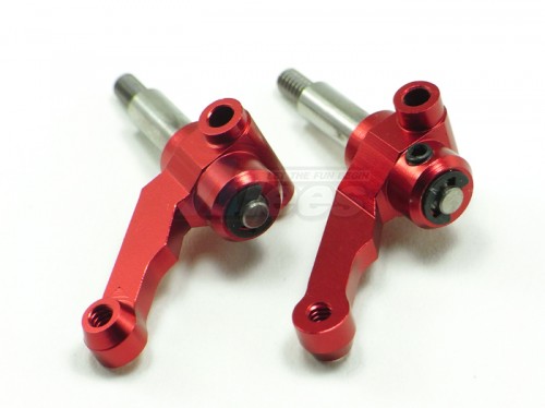 GPM Racing Team Associated RC10B4 Aluminum Front Knuckle Arm + Titanium Wheel Shaft 1 Pair Red