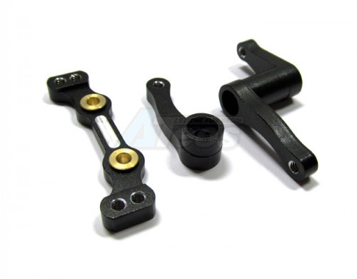 GPM Racing Team Associated RC10B4 Aluminum Bearing Steering Assembly (Exclude Bearing) Set Black