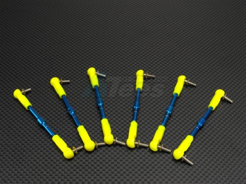GPM Racing Team Associated RC10B4 Aluminum Completed Tie Rod With Ball Ends & Ball Screws 3 Pairs Set Blue / Yellow ends