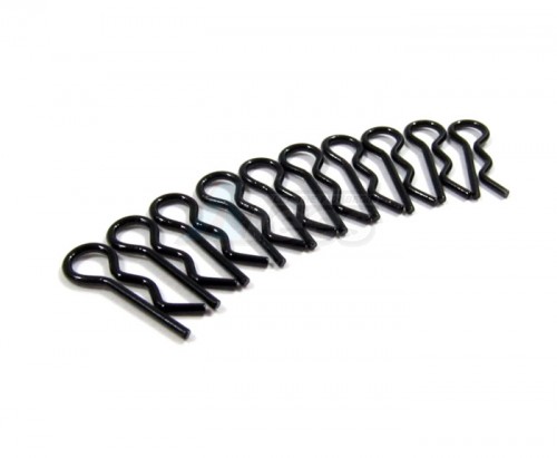 GPM Racing Miscellaneous All Small Flu Body Clips Set - 10pcs( 1 Color) Black