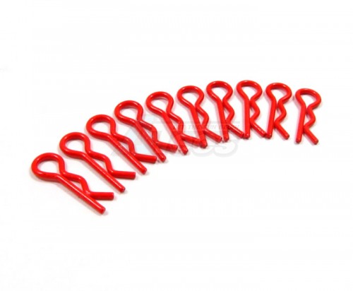 GPM Racing Miscellaneous All Small Flu Body Clips Set - 10pcs( 1 Color) Red