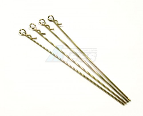 GPM Racing Miscellaneous All Extend Long Flu Body Clip Set( Stick Length Of 120mm) - 4pcs Gold