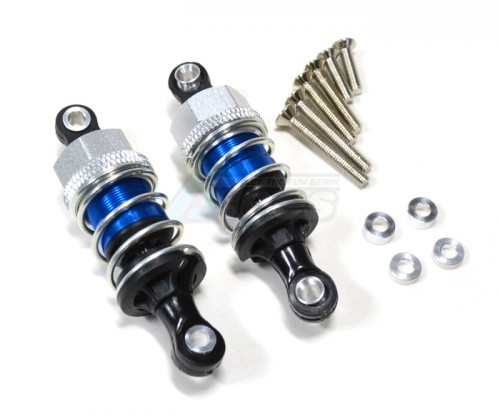 GPM Racing Miscellaneous All Plastic Ball Top Damper (50mm) With 1.5mm Coil Spring & Washers & Screws - 1pr Set Blue