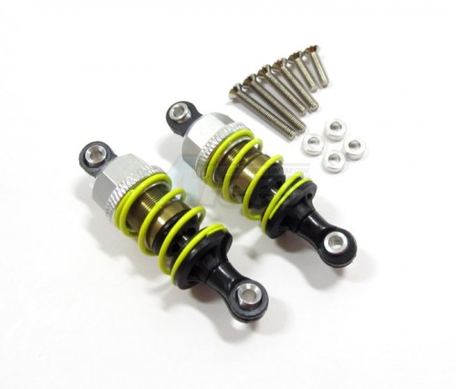 GPM Racing Miscellaneous All 50mm Aluminum Adjustable Shocks 1 Pair for Competition Golden Black (Yellow Springs)