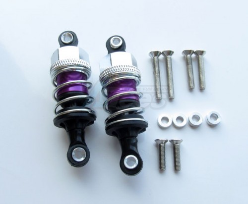 GPM Racing Miscellaneous All 50mm Aluminum Adjustable Shocks 1 Pair for Competition Purple (Silver Springs)