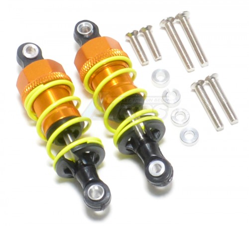 GPM Racing Miscellaneous All Plastic Ball Top Damper (55mm) With 1.5mm Coil Spring & Washers & Screws - 1pr Set Gold