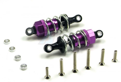 GPM Racing Miscellaneous All 55mm Aluminum Adjustable Shocks 1 Pair For Competition Purple (Silver Springs)