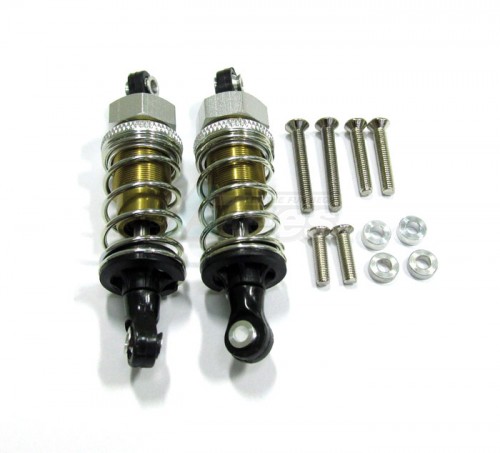 GPM Racing Miscellaneous All Plastic Ball Top Damper (60mm) With 1.5mm Coil Spring & Washers & Screws 1 Pair Set Golden Black