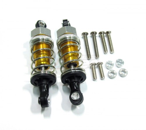 GPM Racing Miscellaneous All 60mm Aluminum Adjustable Shocks 1 Pair for Competition Gold (Silver Springs)