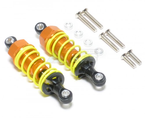 GPM Racing Miscellaneous All Plastic Ball Top Damper (60mm) With 1.5mm Coil Spring & Washers & Screws 1 Pair Set Gold