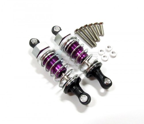 GPM Racing Miscellaneous All 60mm Aluminum Adjustable Shocks 1 Pair for Competition Purple (Silver Springs)