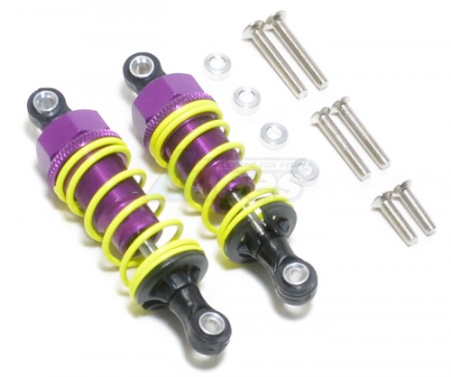 GPM Racing Miscellaneous All Plastic Ball Top Damper (60mm) With 1.5mm Coil Spring & Washers & Screws 1 Pair Set Purple