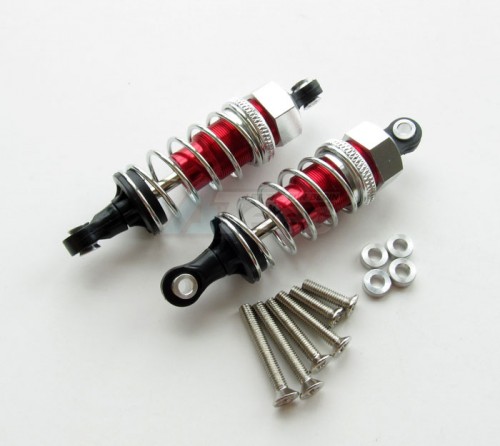 GPM Racing Miscellaneous All 60mm Aluminum Adjustable Shocks 1 Pair for Competition Red (Silver Springs)