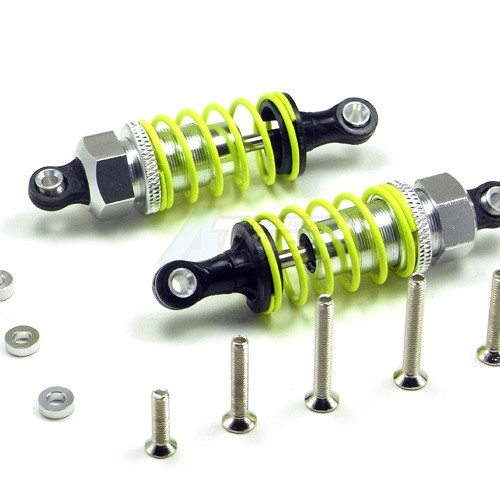 GPM Racing Miscellaneous All 60mm Aluminum Adjustable Shocks 1 Pair for Competition Silver (Silver Springs)