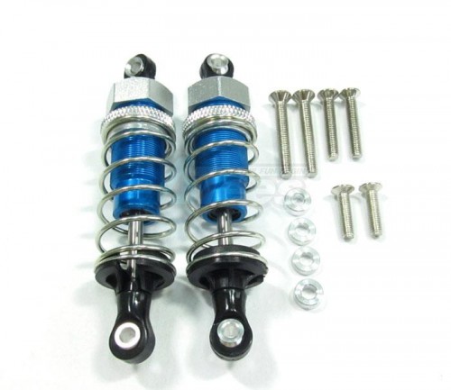 GPM Racing Miscellaneous All 65MM Aluminum Adjustable Shocks 1 Pair for Competition Blue (Silver Spring)