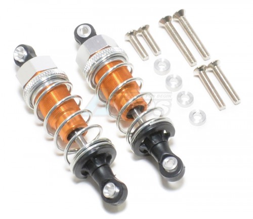 GPM Racing Miscellaneous All 65MM Aluminum Adjustable Shocks 1 Pair for Competition Gold (Silver Spring)