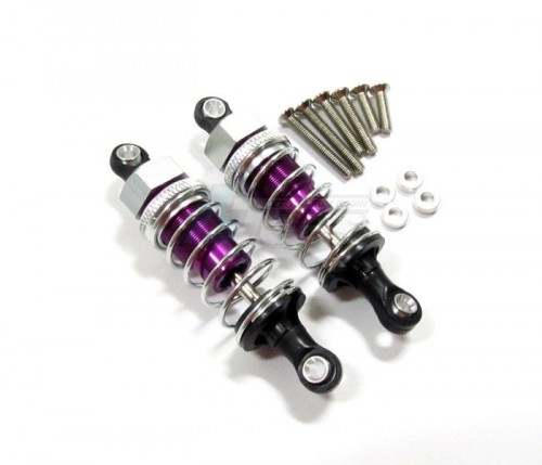GPM Racing Miscellaneous All Plastic Ball Top Damper (65mm) With 1.5mm Coil Spring & Washers & Screws - 1pr Set Purple