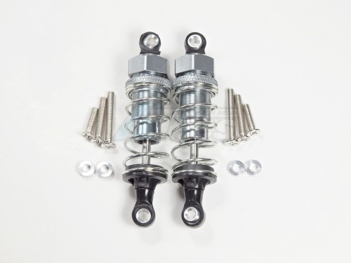 GPM Racing Miscellaneous All 65MM Aluminum Adjustable Shocks 1 Pair for Competition Silver (Silver Spring)
