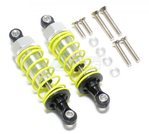 GPM Racing Miscellaneous All Plastic Ball Top Damper (65mm) With 1.5mm Coil Spring & Washers & Screws - 1pr Set Silver