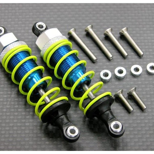 GPM Racing Miscellaneous All 70MM Aluminum Adjustable Shocks 1 Pair for Competition Blue (Silver Springs)