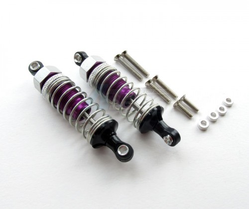 GPM Racing Miscellaneous All 70MM Aluminum Adjustable Shocks 1 Pair for Competition Purple (Silver Springs)