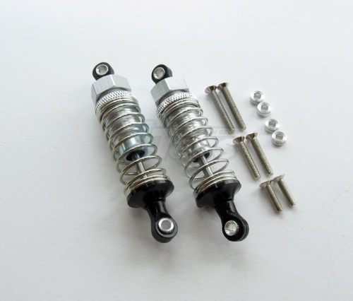 GPM Racing Miscellaneous All 70MM Aluminum Adjustable Shocks 1 Pair for Competition Silver (Silver Springs)