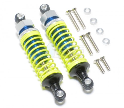 GPM Racing Miscellaneous All Plastic Ball Top Damper (75mm) With 1.2mm Coil Spring & Washers & Screws - 1pr Set Blue