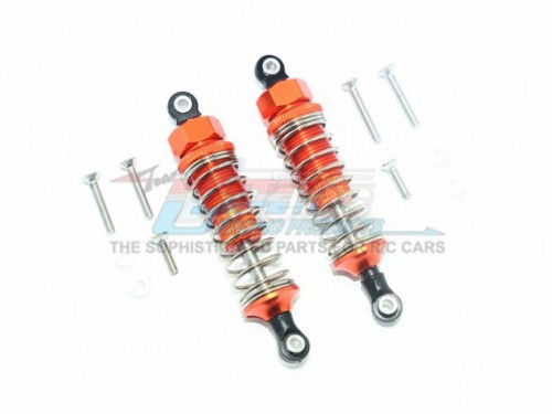 GPM Racing Miscellaneous All Plastic Ball Top Damper (75mm) With 1.2mm Coil Spring & Washers & Screws - 1pr Set Orange