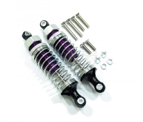 GPM Racing Miscellaneous All Plastic Ball Top Damper (75mm) With 1.2mm Coil Spring & Washers & Screws - 1pr Set Purple