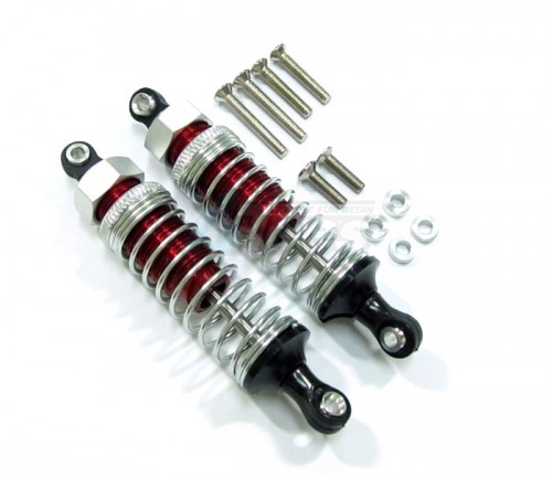 GPM Racing Miscellaneous All Plastic Ball Top Damper (75mm) With 1.2mm Coil Spring & Washers & Screws - 1pr Set Red