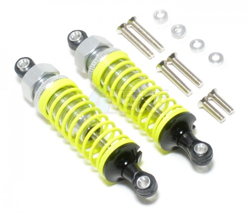 GPM Racing Miscellaneous All Plastic Ball Top Damper (75mm) With 1.2mm Coil Spring & Washers & Screws - 1 Pair Set Silver