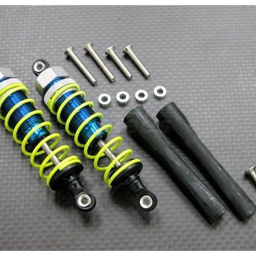 GPM Racing Miscellaneous All 80mm Aluminum Adjustable Shocks 1 Pair For Competition Blue (Silver Springs)