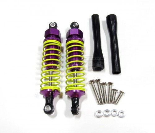 GPM Racing Miscellaneous All 80mm Aluminum Adjustable Shocks 1 Pair for Competition Purple (Yellow Springs)