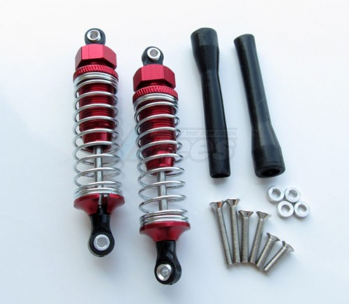 GPM Racing Miscellaneous All 80mm Aluminum Adjustable Shocks 1 Pair for Competition Red (Silver Springs)