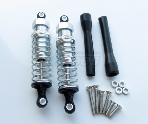 GPM Racing Miscellaneous All 80mm Aluminum Adjustable Shocks 1 Pair for Competition Silver (Silver Springs)