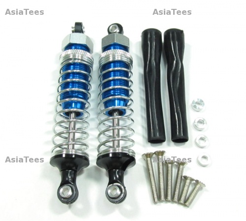 GPM Racing Team Associated RC10GT2 Off Road - Plastic Ball Top Damper ( 85mm) With Dust-proof Black Plastic Cover & Washers & Screws - 1 Pair Set Blue