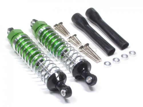 GPM Racing Miscellaneous All Plastic Ball Top Damper (90 mm) With 1.2mm Coil Spring & Dust-Proof Black Plastic Cover & Washers & Screws 1 Pair Set Green
