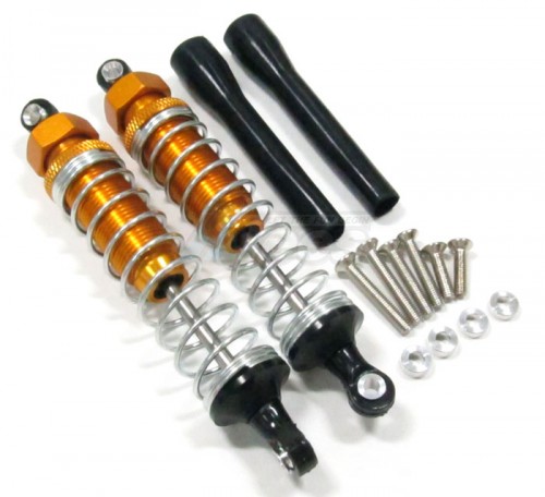 GPM Racing Miscellaneous All 95MM Aluminum Adjustable Shocks 1PR for Competition Gold (Silver Springs)