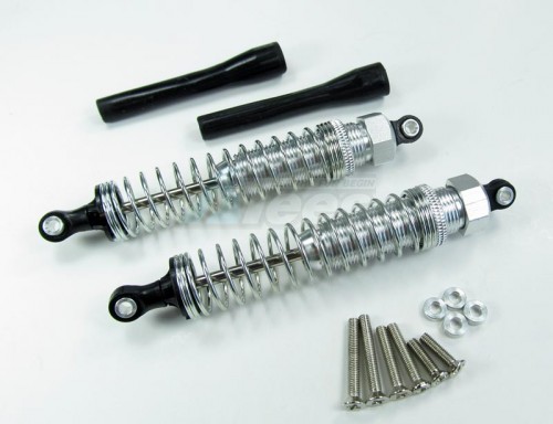 GPM Racing Miscellaneous All 100m Aluminum Adjustable Shocks 1 Pair For Competition Silver (Silver Springs)