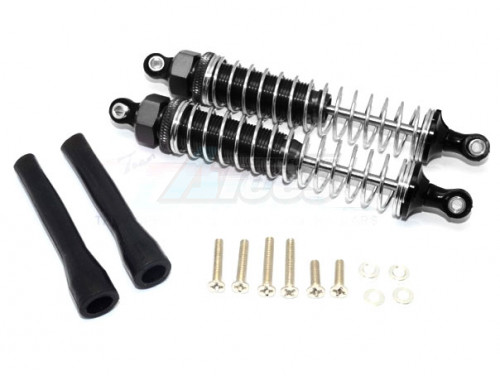 GPM Racing Miscellaneous All Plastic Ball Top Damper (105mm) With 1.2mm Coil Spring & Dust-proof Black Plastic Cover & Washers & Screws - 1pr Set Black