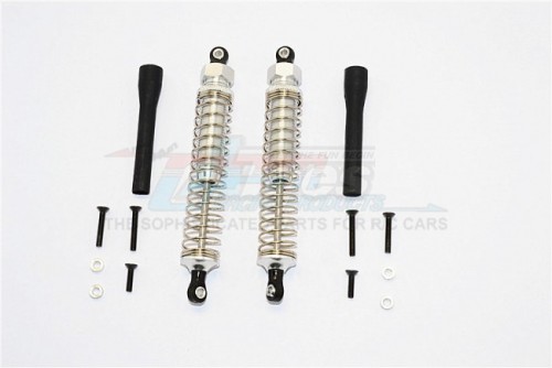 GPM Racing Miscellaneous All Plastic Ball Top Damper (110mm) With 1.2mm Coil Spring & Dust-proof Black Plastic Cover & Washers & Screws - 1pr Set Gun Metal