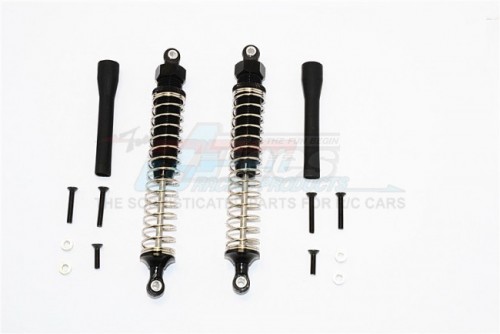 GPM Racing Miscellaneous All Plastic Ball Top Damper (120mm) With 1.2mm Coil Spring & Dust-proof Black Plastic Cover & Washers & Screws - 1pr Set Black