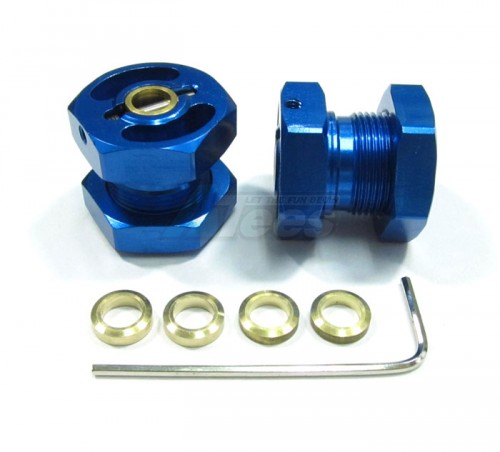 GPM Racing Miscellaneous All Aluminum 23mm Front / Rear Wheel Adapters (2) Big Size Blue