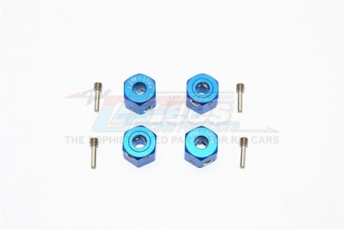 GPM Racing Miscellaneous All Aluminium Universal Hex Adapter 12MMx10MM - 4Pcs Set Blue