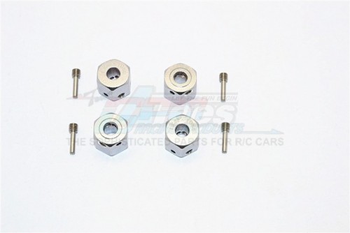 GPM Racing Miscellaneous All Aluminium Universal Hex Adapter 12MMx10MM - 4Pcs Set Gun Metal