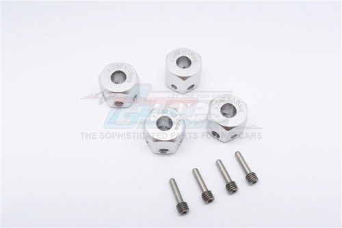 GPM Racing Miscellaneous All Aluminium Universal Hex Adapter 12MMx10MM - 4Pcs Set Silver