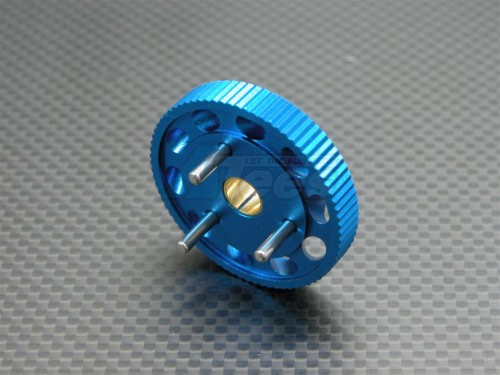 GPM Racing Team Associated Monster GT Aluminum Fly Wheel (3 Posts) Circle Holes In Outer Diameter Blue